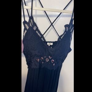 black bralette dress high low